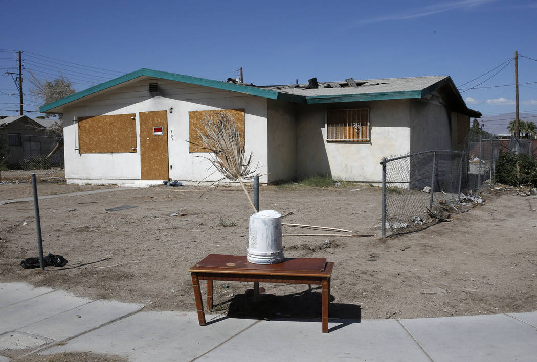 A boarded-up house in the historic Westside on McWilliams Avenue on Friday, Sept. 29, 2017, in Las Vegas. Bizuayehu Tesfaye Las Vegas Review-Journal @bizutesfaye