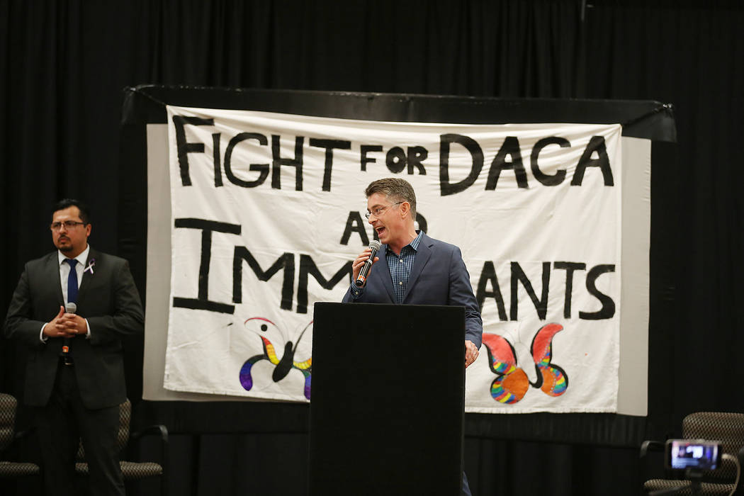 UNLV law professor Michael Kagan speaks during an informative event on DACA at East Las Vegas Community Center on Tuesday, Sept. 5, 2017. Bridget Bennett Las Vegas Review-Journal @bridgetkbennett
