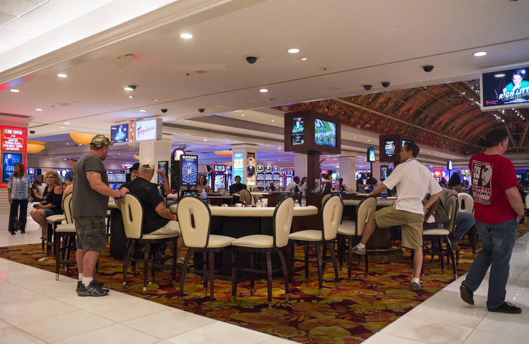 People in the casino area as the Tropicana Las Vegas goes on lockdown during an active shooter situation on the Las Vegas Strip on Sunday, Oct. 1, 2017. Chase Stevens Las Vegas Review-Journal @css ...