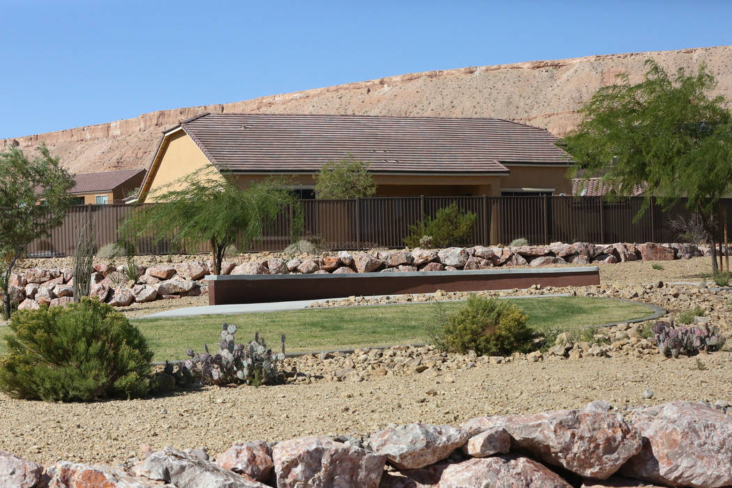 The back yard of the Sun City home of Stephen Paddock in Mesquite on Monday, Oct. 2, 2017, one day after he allegedly opened fire on people at the Route 91 Harvest festival Las Vegas Strip killing ...