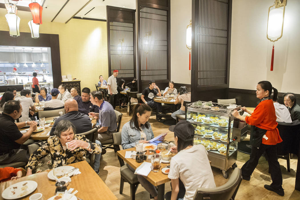 Guests enjoy dim sum at Ping Pang Pong on Wednesday, September 27, 2017, at Gold Coast hotel/ca ...