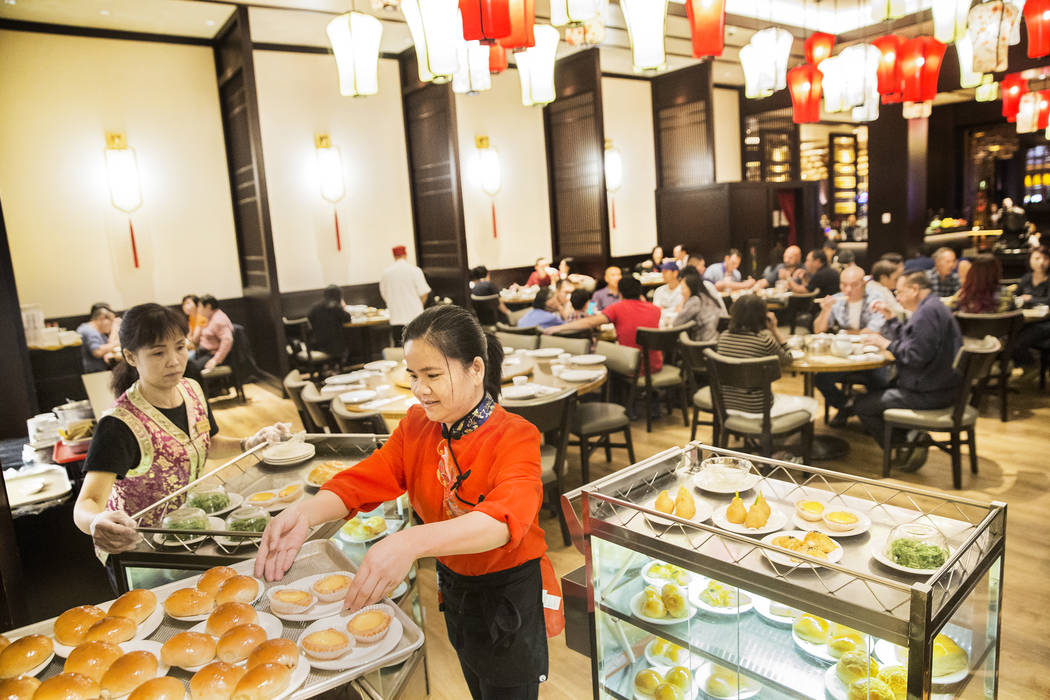 Guests enjoy dim sum at Ping Pang Pong on Wednesday, September 27, 2017, at Gold Coast hotel/ca ...