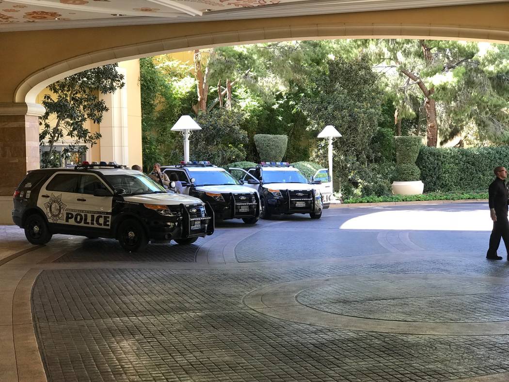 Las Vegas police vehicles are seen at Wynn Las Vegas on Tuesday, Oct. 3, 2017, in Las Vegas. Todd Prince/Las Vegas Review-Journal