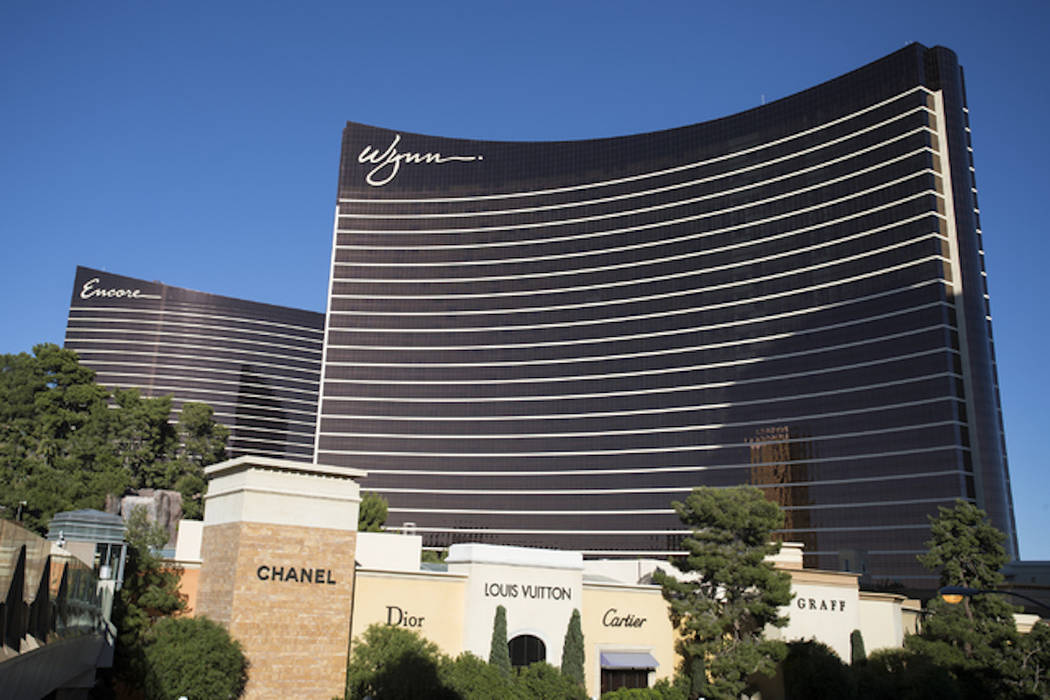 The Encore and Wynn hotel-casinos are shown on the Las Vegas Strip. (Loren Townsley/Las Vegas Review-Journal)