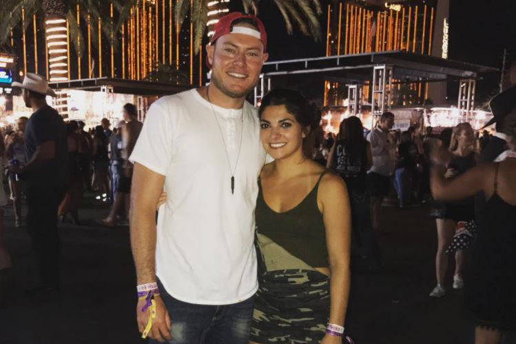 Former UNLV golfer and Web.com Tour player AJ McInerney and girlfriend Alyssa Martine are shown at Route 91 Harvest Festival the night before a mass shooting when they had to run for their lives.  ...