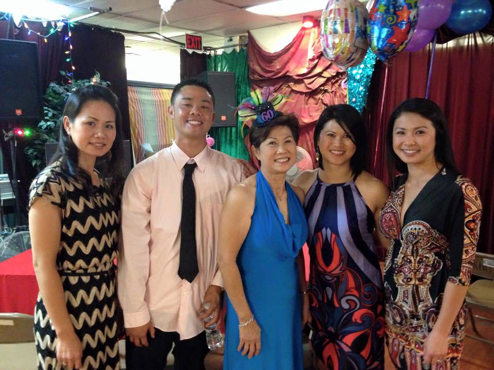 Michelle Vo, right, celebrates her mother's 60th birthday with her sisters and brother. (Family photo)