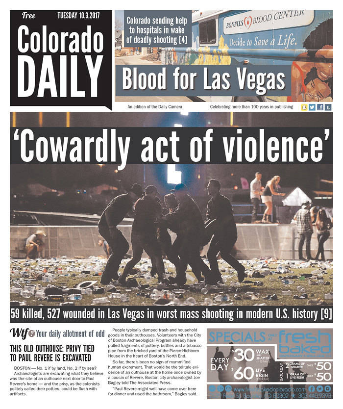 Newspapers around world covered Las Vegas shootings — PHOTOS | Las Vegas Review-Journal