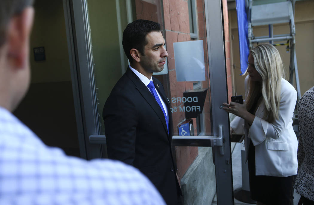 U.S. Rep. Ruben Kihuen, D-Nev., at University Medical Center in Las Vegas on Wednesday, Oct. 4, 2017. A gunman opened fire on attendees of a music festival Sunday night, resulting in the death of  ...