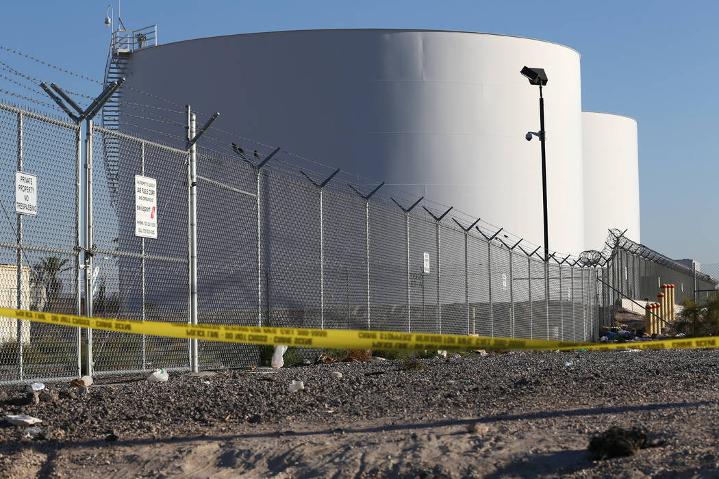 Fuel tanks near the Route 91 Harvest country music festival, pictured on Wednesday, Oct. 4, 2017, were targeted by Strip shooter Stephen Paddock when he fired on concert-goers from his Mandalay Ba ...