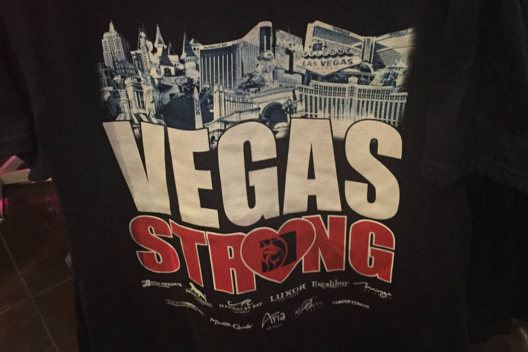 "Vegas Strong" T-shirts seen at MGM Grand (Chris Lawrence/Las Vegas Review-Journal)