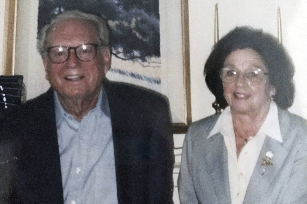 This undated photo provided by their son Michael Rippey shows Charles and Sara Rippey. Charles, 100, and Sara, 98, were unable to leave their Napa, Calif., home, and died when the Tubbs fire swept ...