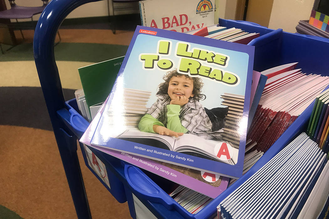 Books are seen at Aliante library in Las Vegas (Kailyn Brown/Las Vegas Review-Journal)