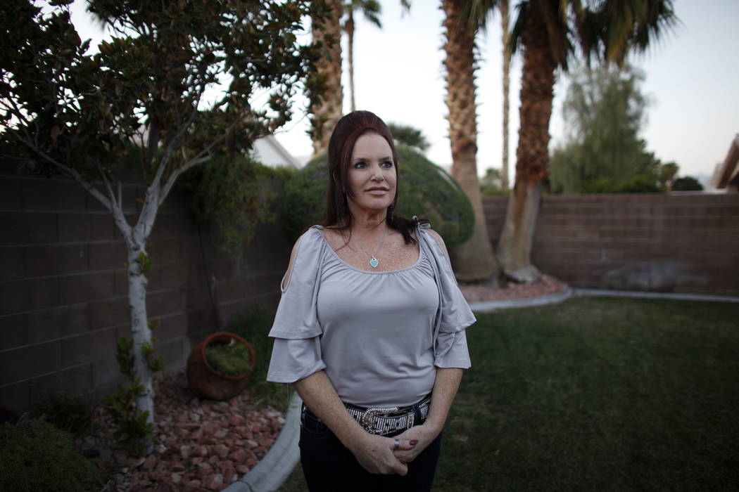 Kimbur Presmyk at her home in Las Vegas, Thursday, Oct. 12, 2017. Presmyk attended the Route 91 Harvest Festival when the mass shooting occurred. She consoled concert goers around her while her bo ...