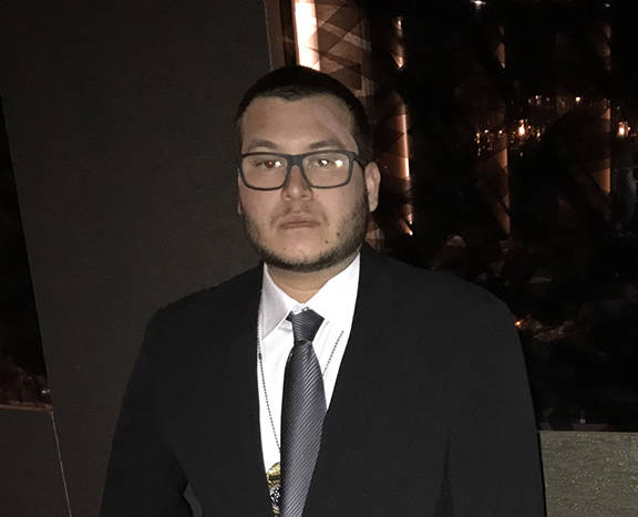 Jesus Campos, the Mandalay Bay security guard who first encountered mass shooter Stephen Paddock, is shown in an image provided by the International Union, Security, Police and Fire Professionals  ...