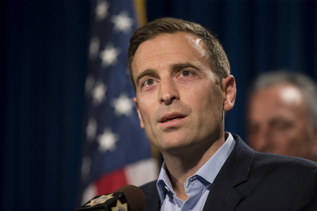 Nevada Attorney General Adam Laxalt during a press conference at the Las Vegas Metropolitan Police Department headquarters in Las Vegas, Monday, Oct. 2, 2017. Erik Verduzco Las Vegas Review-Journal