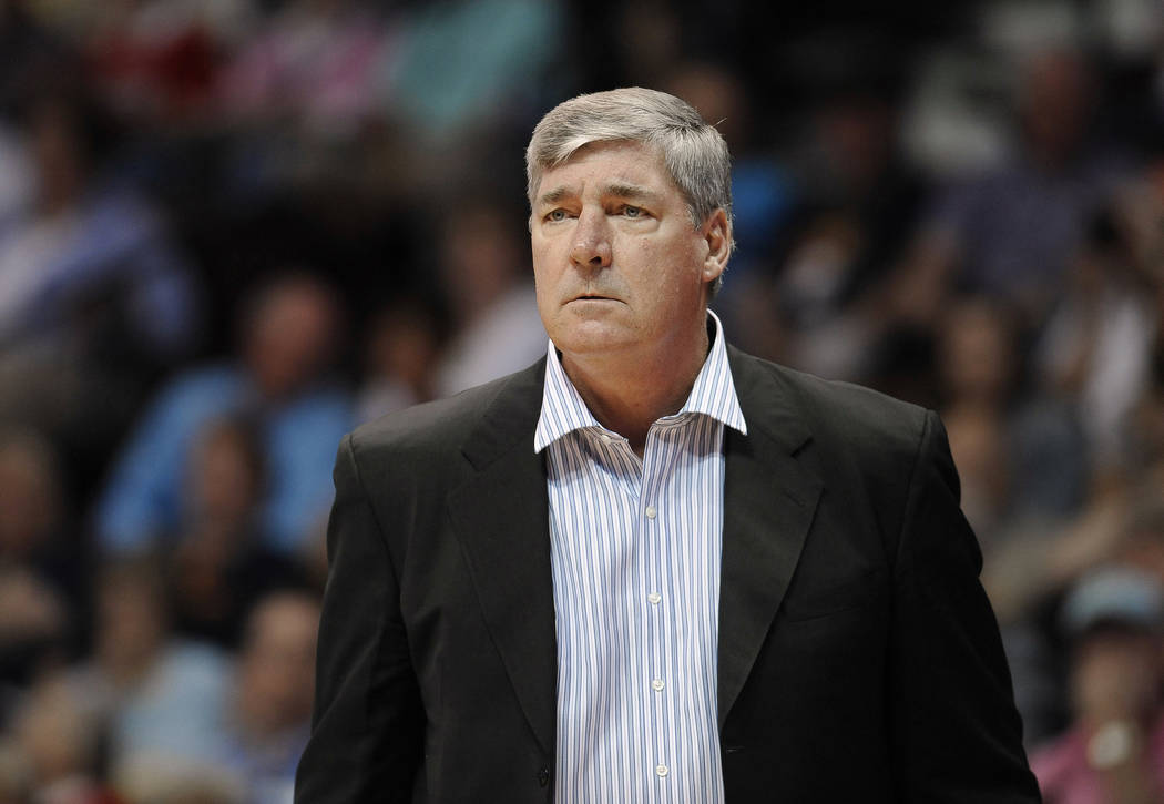 FILE - In this Aug. 29, 2015, file photo, New York Liberty coach Bill Laimbeer watches during the team's WNBA basketball game against the Connecticut Sun in Uncasville, Conn. Laimbeer will be the  ...
