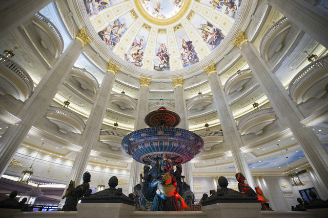 The hotel lobby at the Parisian Macao hotel-casino is photographed during a tour on Wednesday, Sept. 14, 2016, in Macau. Erik Verduzco/Las Vegas Review-Journal Follow @Erik_Verduzco