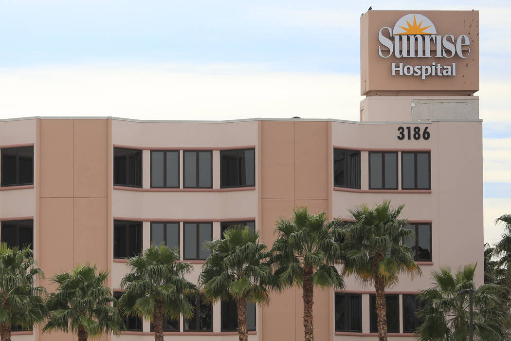 Sunrise Hospital in Las Vegas. (Brett Le Blanc/Las Vegas Review-Journal) Follow @bleblancphoto