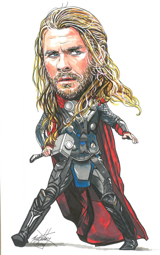 Drawing of Thor chris Hemsworth From Avengers - Etsy