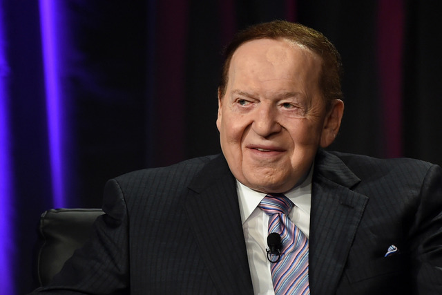 Las Vegas Sands Corp. Chairman and CEO Sheldon Adelson speaks at the Global Gaming Expo (G2E) 2014 at the Venetian Las Vegas on Oct. 1, 2014, in Las Vegas, Nevada. (Ethan Miller/Getty Images)