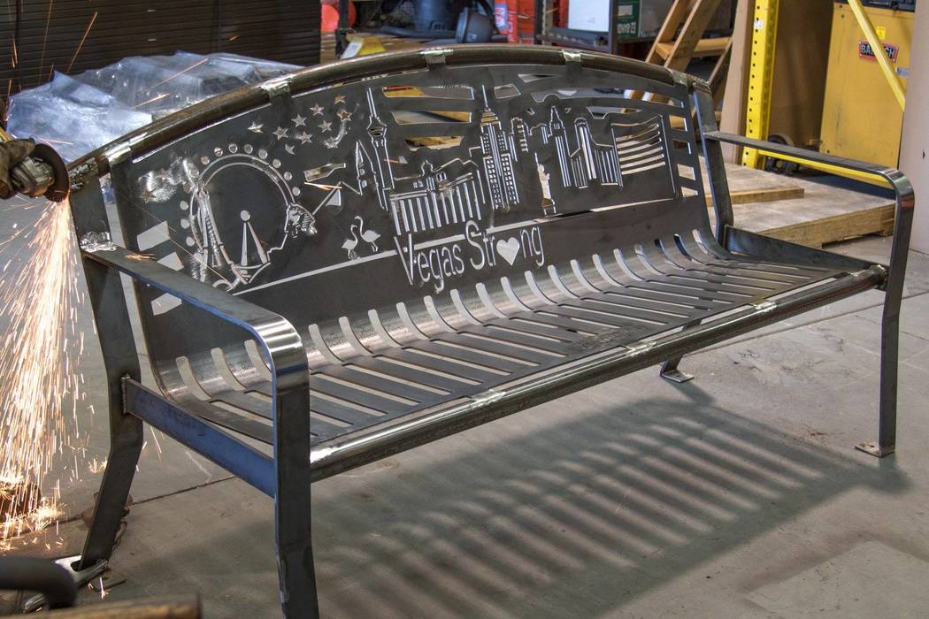 The bench which is set to be installed and dedicated Nov. 4, 2017, is seen in this undated photo at Smith Steelworks,  company in Spanish Fork, Utah. (Smith Steelworks/Special)