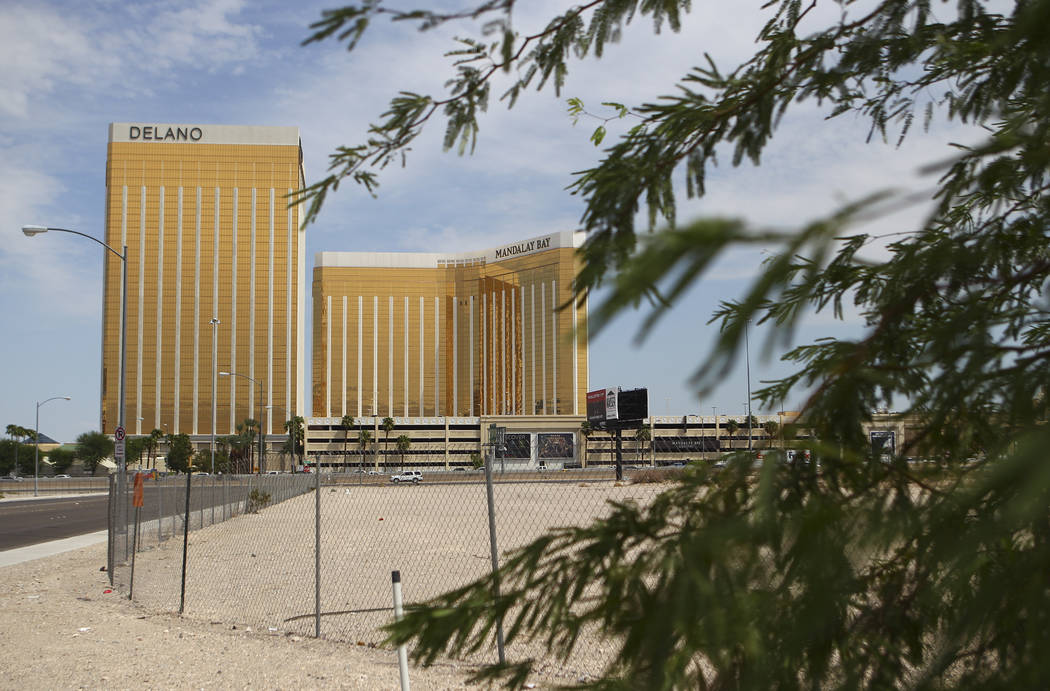 The north end of the planned Las Vegas Raiders stadium in Las Vegas on Thursday, Aug. 31, 2017. An underground flood-control culvert cuts through the area. Chase Stevens Las Vegas Review-Journal @ ...