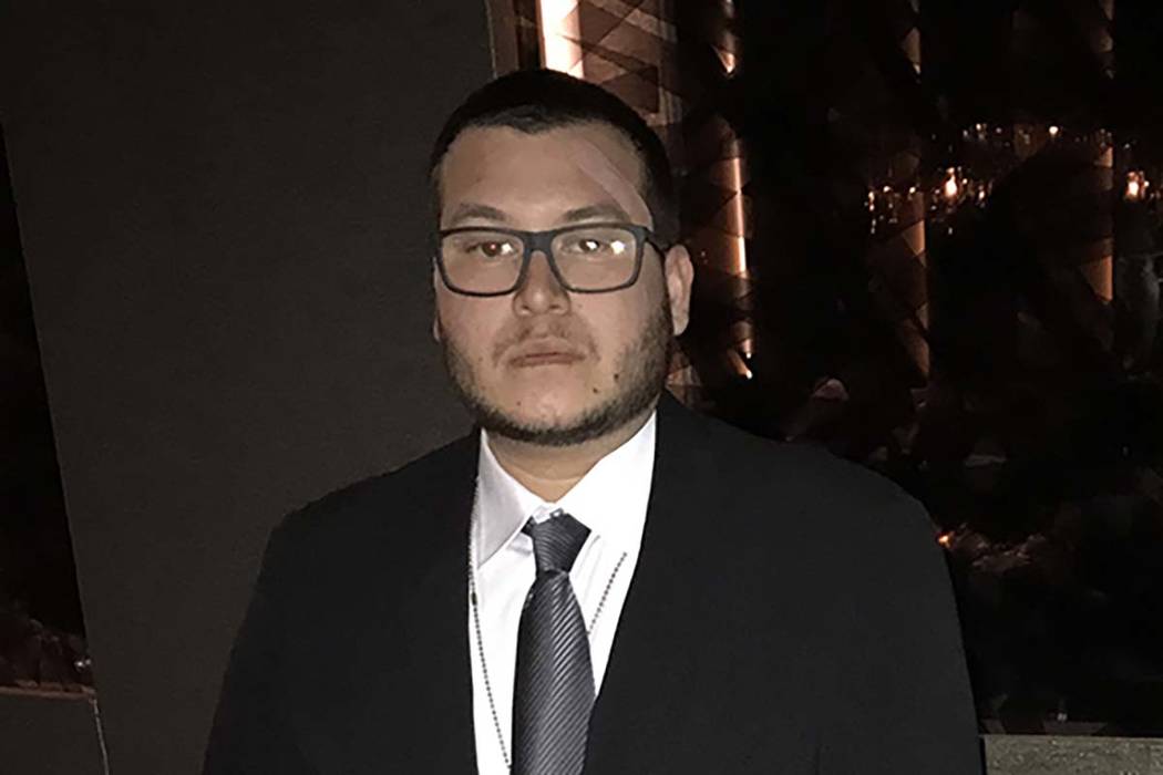 Jesus Campos, the Mandalay Bay security guard who first encountered mass shooter Stephen Paddock on Oct. 1 in the Las Vegas hotel. (International Union, Security, Police and Fire Professionals of  ...