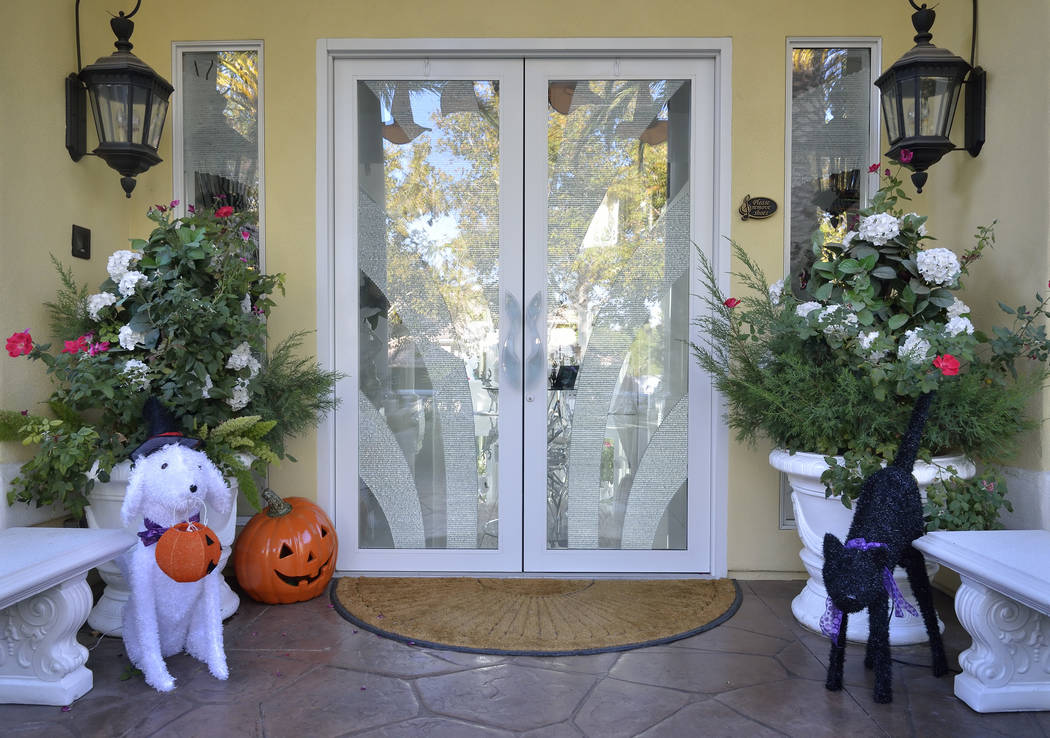 Halloween starts at the door at Frank Marino's house. (Bill Hughes Real Estate Millions)