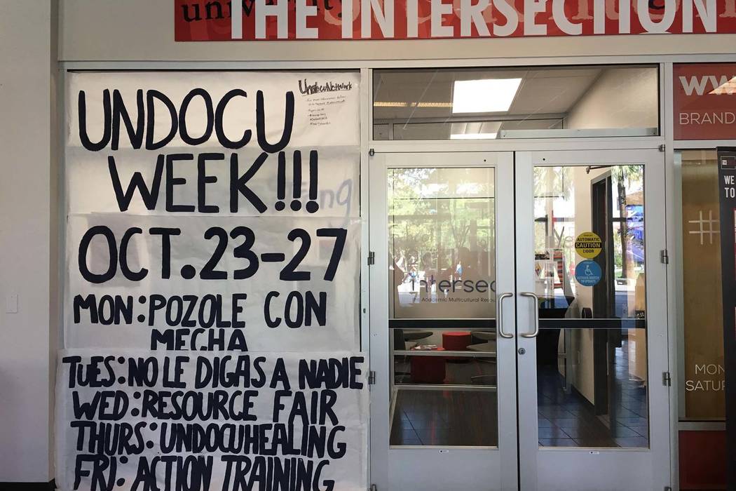 A UNLV group is sponsoring "UndocuWeek,” offering legal and health information and networking and advocacy opportunities to undocumented students. (Facebook)
