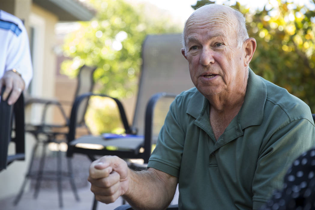 Rick Schmidtke, resident at Silverstone Ranch, speaks on the closure of his community's golf course at his home in Las Vegas, Tuesday, Oct. 24, 2017. Erik Verduzco Las Vegas Review-Journal @Erik_V ...