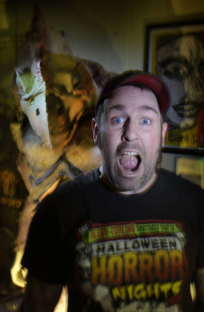 Tom Devlin, owner of Tom Devlin’s Monster Museum, is shown with one of his exhibits at 1310 Nevada Highway in Boulder City on Friday, Oct. 27, 2017. Bill Hughes/Las Vegas Review-Journal