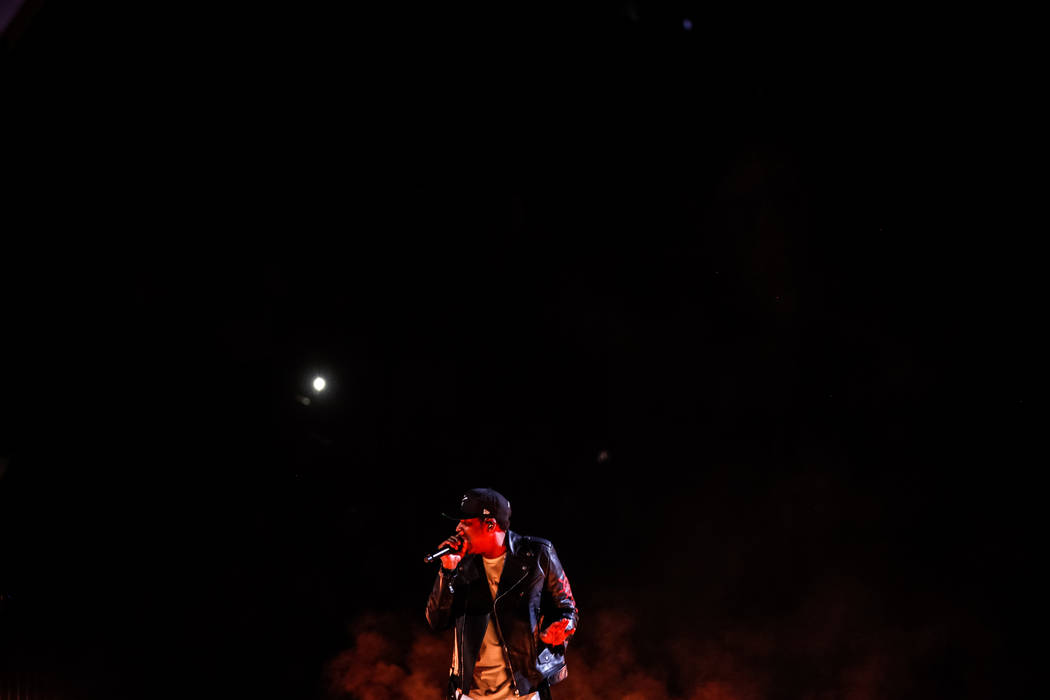 Rapper Jay-Z performs in concert during his &quot;4:44&quot; Tour at the T-Mobile Arena in Las Vegas, Saturday, Oct. 28, 2017. Joel Angel Juarez Las Vegas Review-Journal @jajuarezphoto