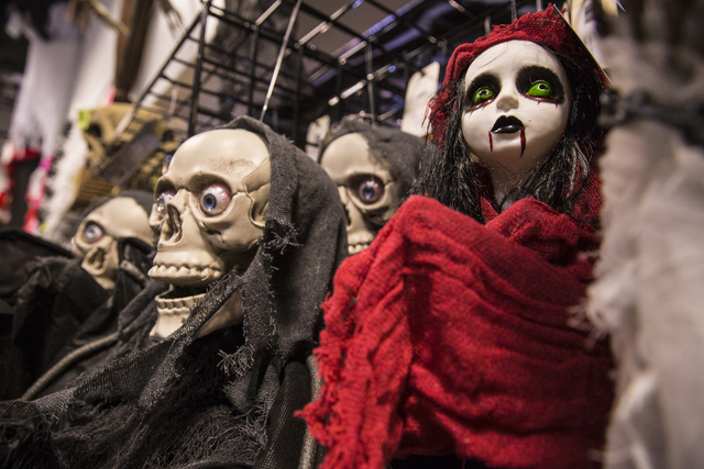 Ghouls and goblin decorations line the hallways at Halloween Mart on Thursday, Sept. 29, 2016, in Las Vegas. Benjamin Hager/Las Vegas Review-Journal