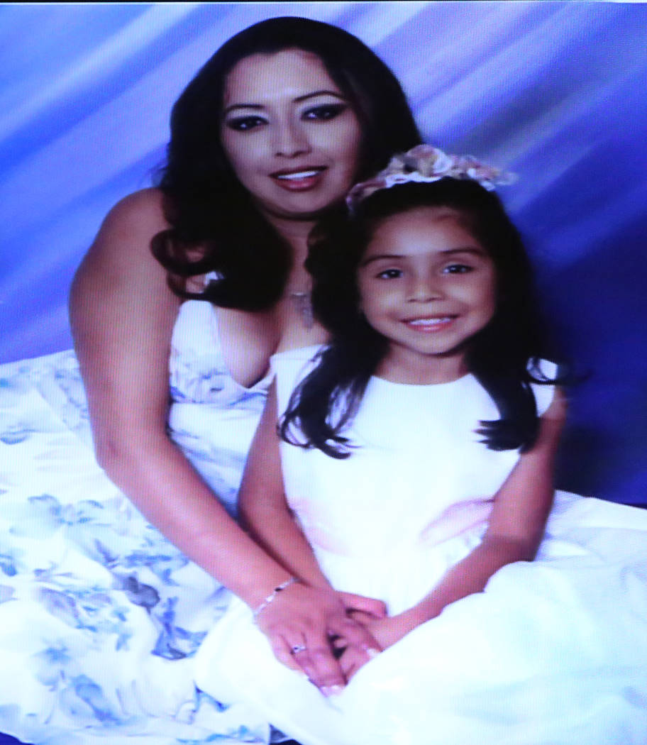 A photograph of murder victims Ignacia “Yadira” Martinez and her daughter, Karla. Bizuayehu Tesfaye/Las Vegas Review-Journal @bizutesfaye