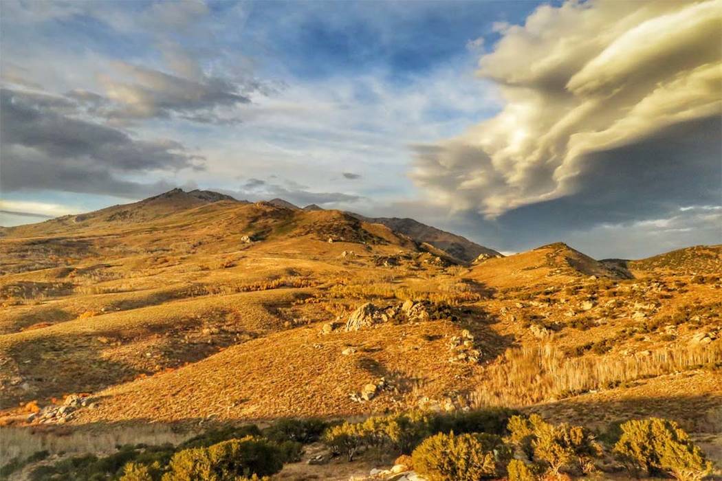 Clouds build over the Ruby Mountains of Northern Nevada, where the U.S. Forest Service is studying whether 54,000 acres should be opened up for oil and gas exploration. Patrick Donnelly/Center for ...