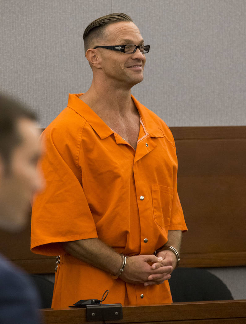 Death row inmate Scott Dozier appears before Judge Jennifer Togliatti during a hearing about his execution at the Regional Justice Center on Monday, Sept. 11, 2017, in downtown Las Vegas. Richard ...