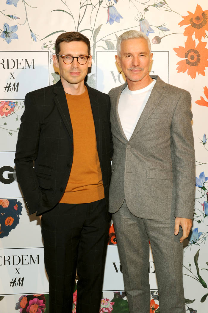 NEW YORK, NY - OCTOBER 24: Erdem Moralioglu and Baz Luhrmann attend the ERDEM X H&M Exclusive Event at H&M Flagship Fifth Avenue Store on October 24, 2017 in New York City.  (Photo by Brad ...