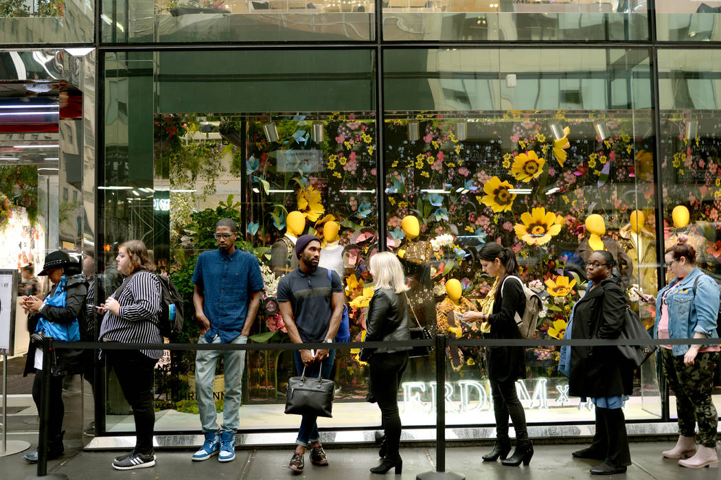 NEW YORK, NY - OCTOBER 24:  A view of guests on line outside the ERDEM X H&M Exclusive Event at H&M Flagship Fifth Avenue Store on October 24, 2017 in New York City.  (Photo by Andrew Toth ...