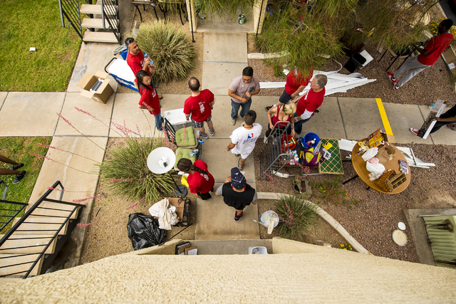 Volunteers aid in the renovation of a home for the Nevada Partnership for Homeless Youth in Las Vegas in this 2015 file photo. (Joshua Dahl/Las Vegas Review-Journal)