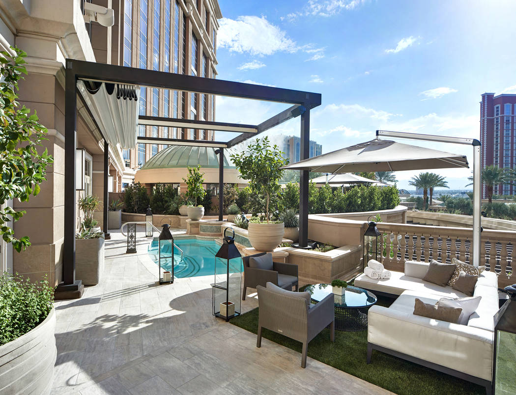 Photo of the Chairman Suite Terrace provided by the Palazzo hotel-casino.