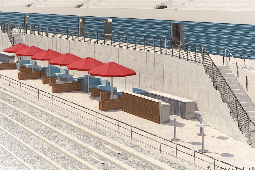 A rendering of Las Vegas Motor Speedway's planned Turn One social pavilion. (Las Vegas Motor Speedway)