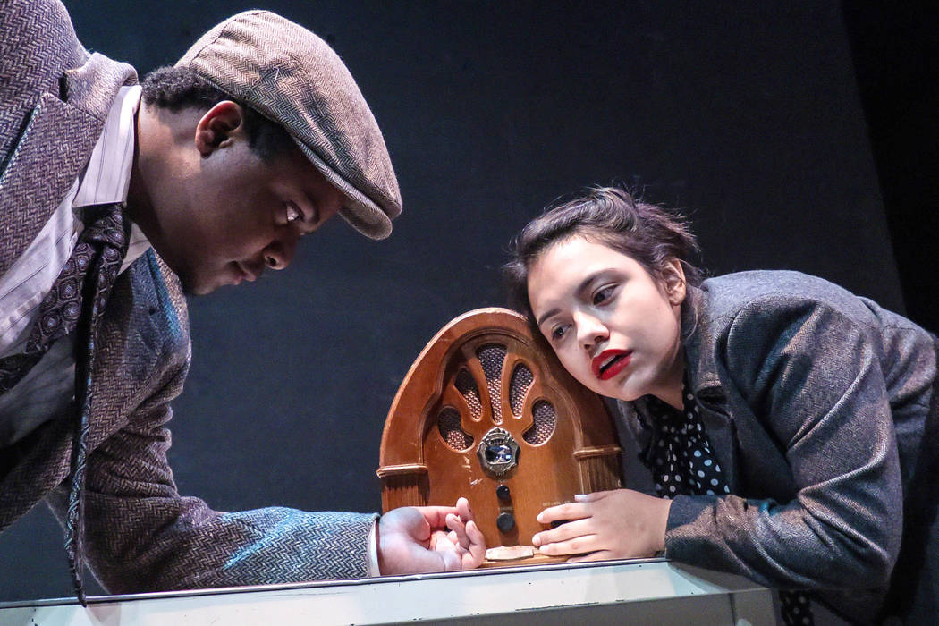 College of Southern Nevada students Jay Reagan and Maria Leon rehearse the U.S. premiere of German playwright Christoph Hein’s “Passage,” about World War II refugees try to es ...