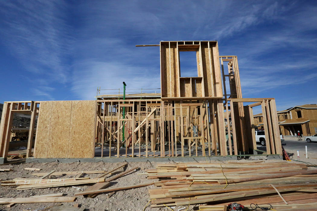 New homes under construction at Cortona, a Lennar construction site in the Southern Highlands community on Friday, Nov. 3, 2017. Michael Quine/Las Vegas Review-Journal @Vegas88s