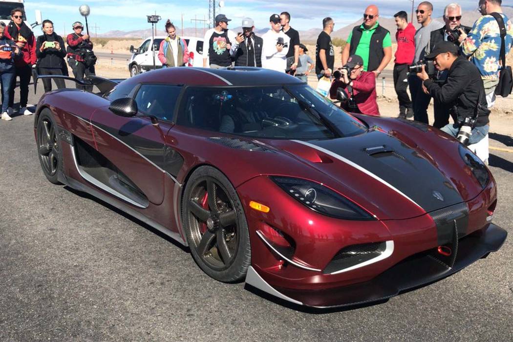 This 1,360-horsepower Koenigsegg Agera RS driven by factory driver Niklas Lilja established a high-speed record for production cars Saturday on an 11-mile section of state Route 160 between Las Ve ...