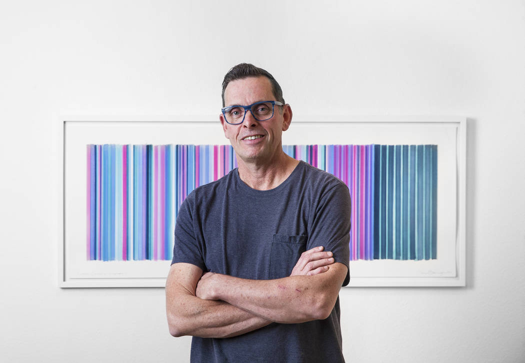 English contemporary painter Tim Bavington at his new "Sounds of Silence" exhibit on Wednesday, Nov. 8, 2017, in Las Vegas. Benjamin Hager Las Vegas Review-Journal @benjaminhphoto
