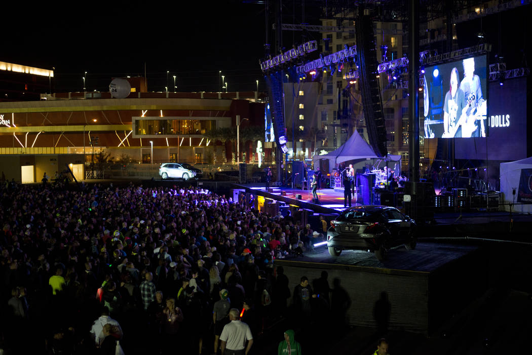 The Goo Goo Dolls perform after the 5K portion of the Rock ԮՠRoll Las Vegas Marathon at the Las Vegas Festival Grounds on The Strip on Saturday, Nov. 11, 2017. Daniel Clark/Las Vegas R ...
