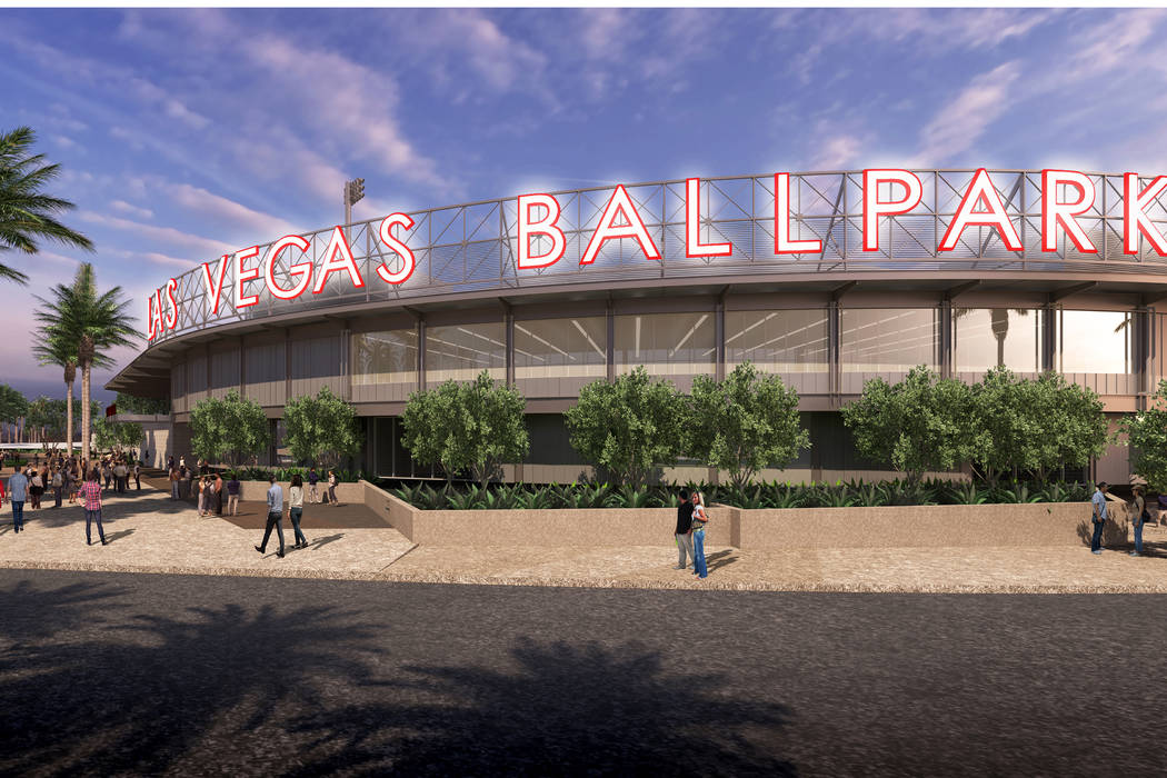 This is a rendering of the new Las Vegas Ballpark in Summerlin that is scheduled to be completed by March, 2019. Howard Hughes Corporation.