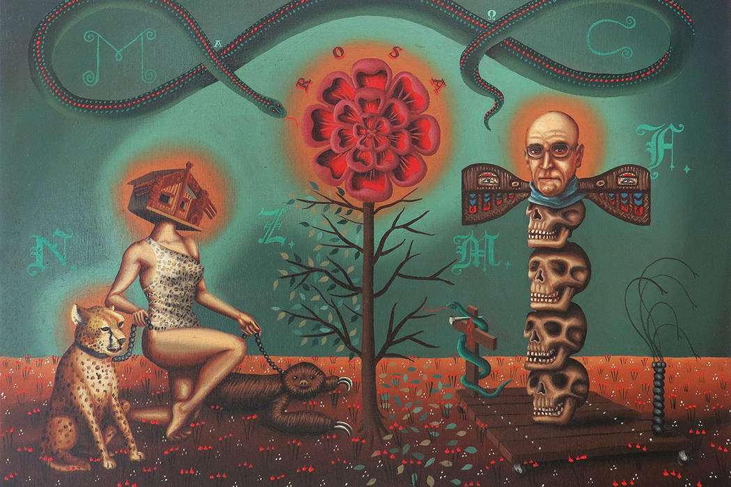 Matthew Couper "Societe (with Bettie and Foucault)," 2015, oil on canvas