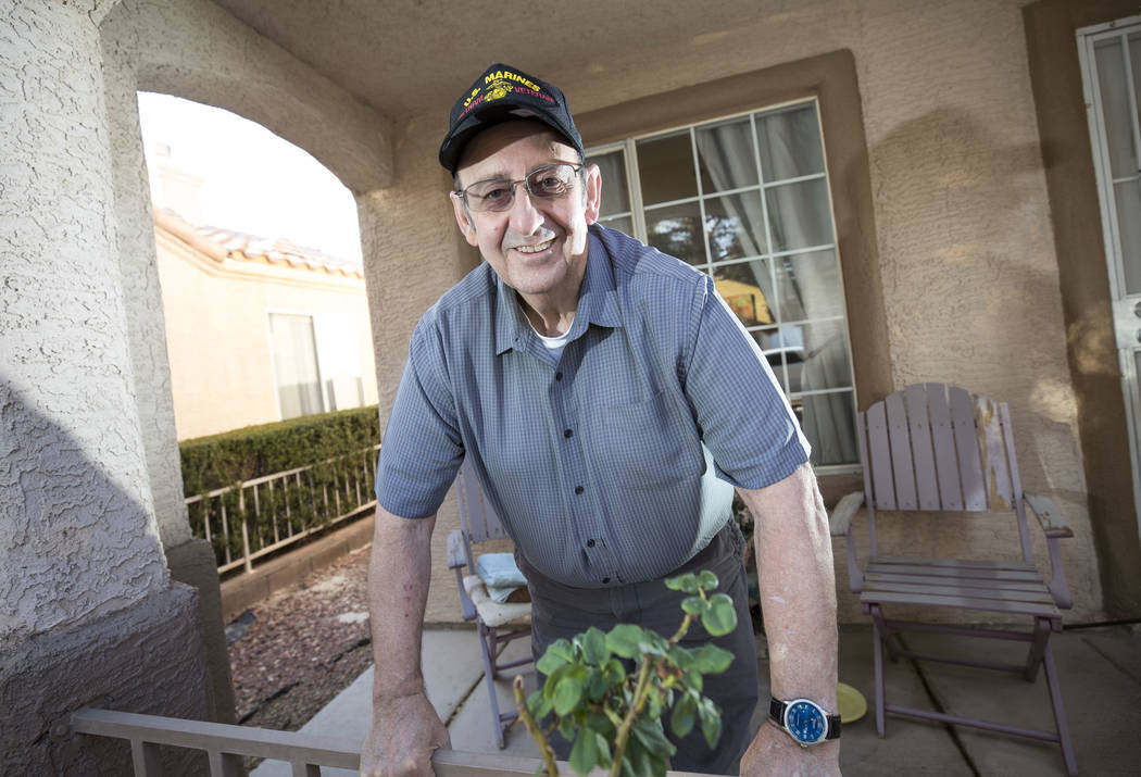 North Las Vegas resident and retired United States Marine Dave Steadmon poses at his home, Friday, Nov. 10, 2017. Richard Brian Las Vegas Review-Journal @vegasphotograph