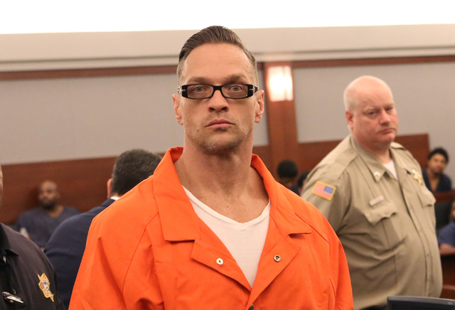 Two-time killer Scott Dozier leaves the courtroom after his hearing at the Regional Justice Center on Thursday, Jan. 19, 2017, in Las Vegas. (Bizuayehu Tesfaye/Las Vegas Review-Journal)@bizutesfaye